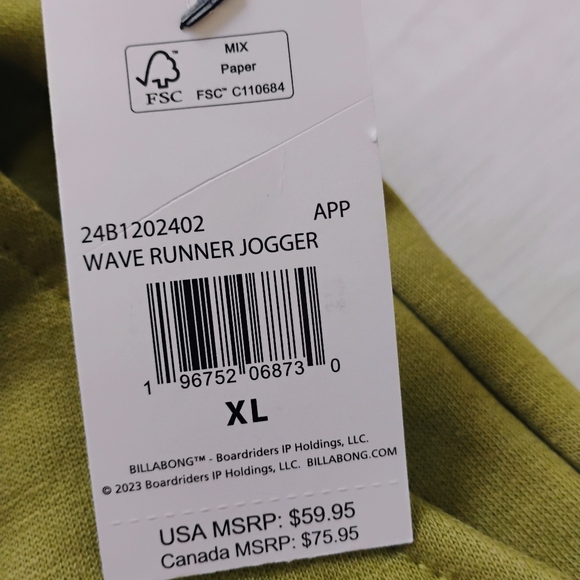 BILLABONG NEW Wave Runner Fleece Joggers Sweatpants - Picture 12 of 12